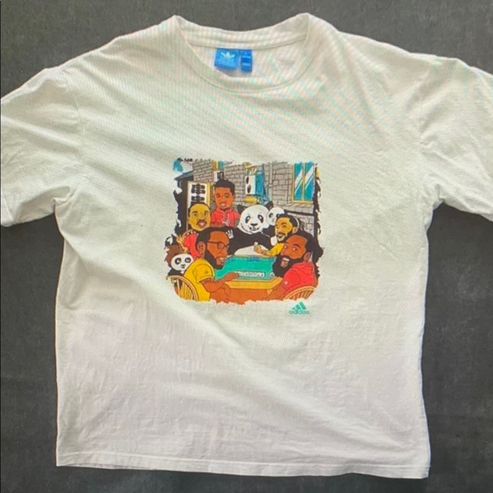 Adidas White Graphic Tee - Short Sleeve